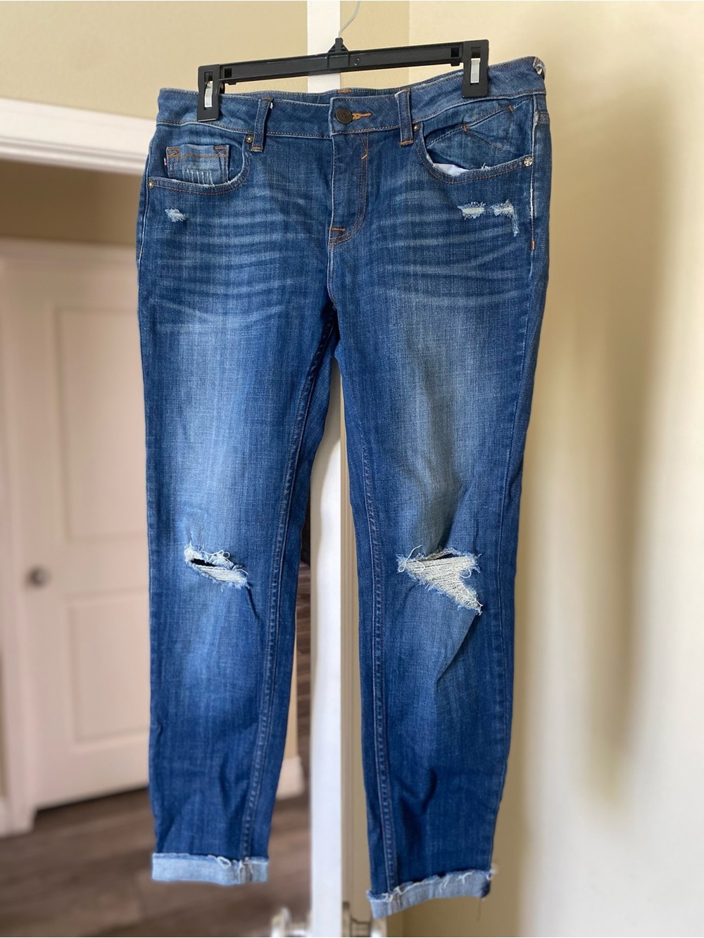 Vigoss Distressed Dark Blue Boyfriend Jeans